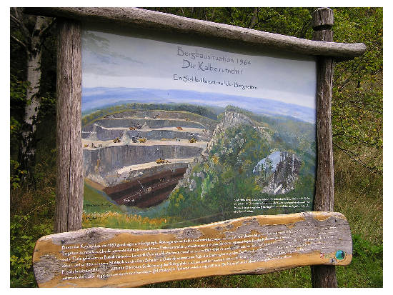 Schautafel über den Bergbau an der Kalbe